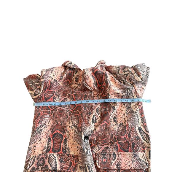 House‎ of Sunny Pink Python Snake Print Oversized Slouchy Jacket Blazer Size 2 - Picture 12 of 12